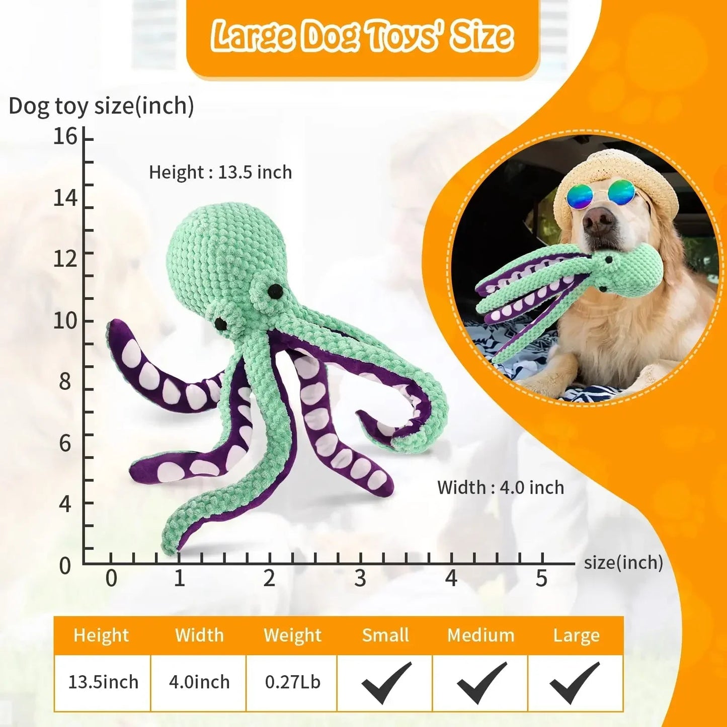Interactive Plush Octopus Dog Toy for Chewing and Play