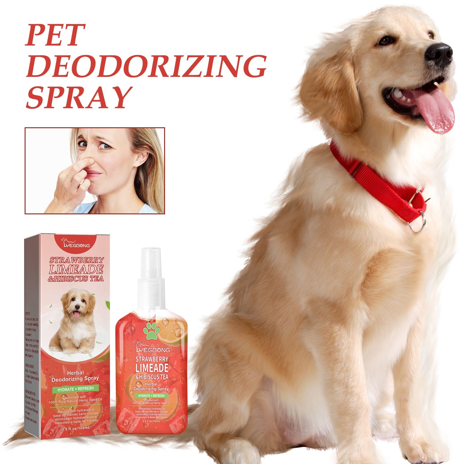 Pet Deodorant Spray, Indoor Cat And Dog Deodorizer Stay Fragrance Refreshing Spray - Korvel