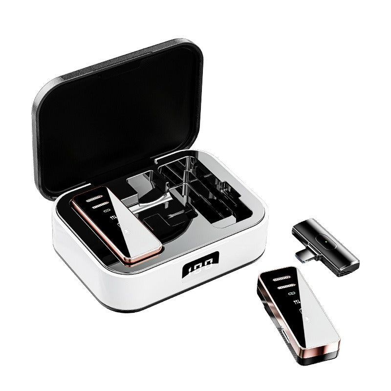 S18 wireless lavalier microphone charging compartment noise reduction reverberation digital display little bee live microphone - Korvel