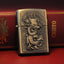 Retro Windproof Kerosene Lighter with Bronze Relief Design