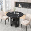 42.12"Modern Round Dining Table with Printed Black Marble Table Top for Dining Room - Korvel