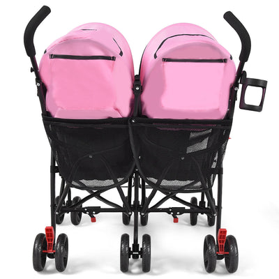 Gbruno Ultralight Foldable Twin Baby Double Stroller - Pink