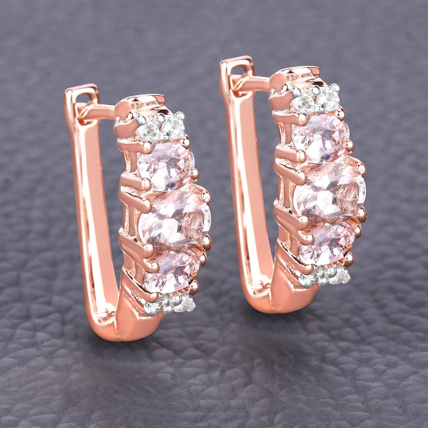 Pendientes de Morganita y Topacio Blanco de 1.32 Quilates en Plata Esterlina