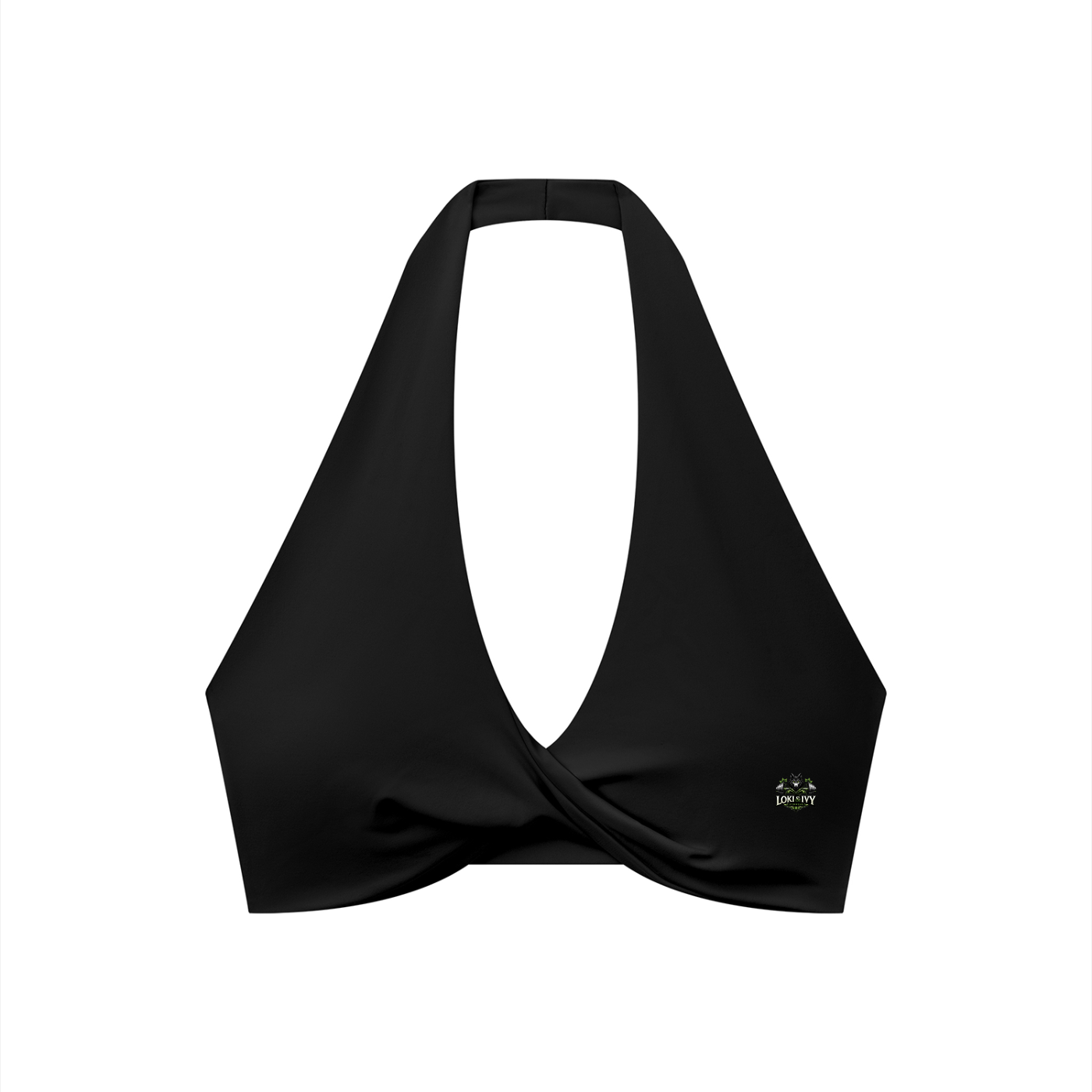 Soutien-gorge de sport à col halter plissé pour femmes Loki & Ivy