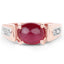 14K Rose Gold Plated Genuine Ruby & White Topaz Ring