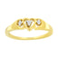 Bague en diamant triple cœur en or jaune 10KT - Taille 7