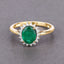 Bague de fiançailles en or jaune 14K avec émeraude zambienne de 1,34 carat et diamants
