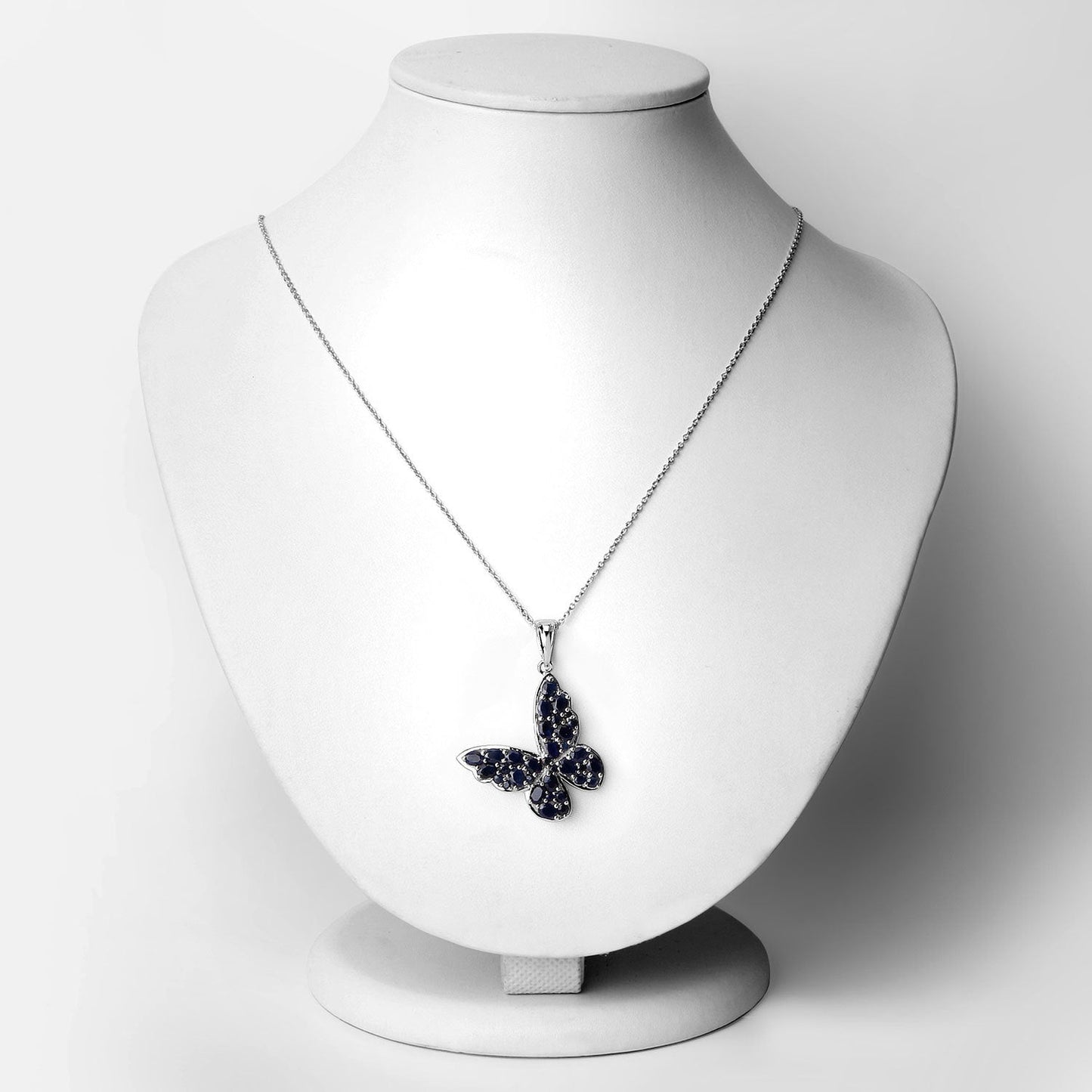 Colgante de Zafiro Azul Genuino de 4.36 Quilates en Plata de Ley