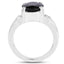 5.29 Carat Black Sapphire & White Topaz Sterling Silver Ring