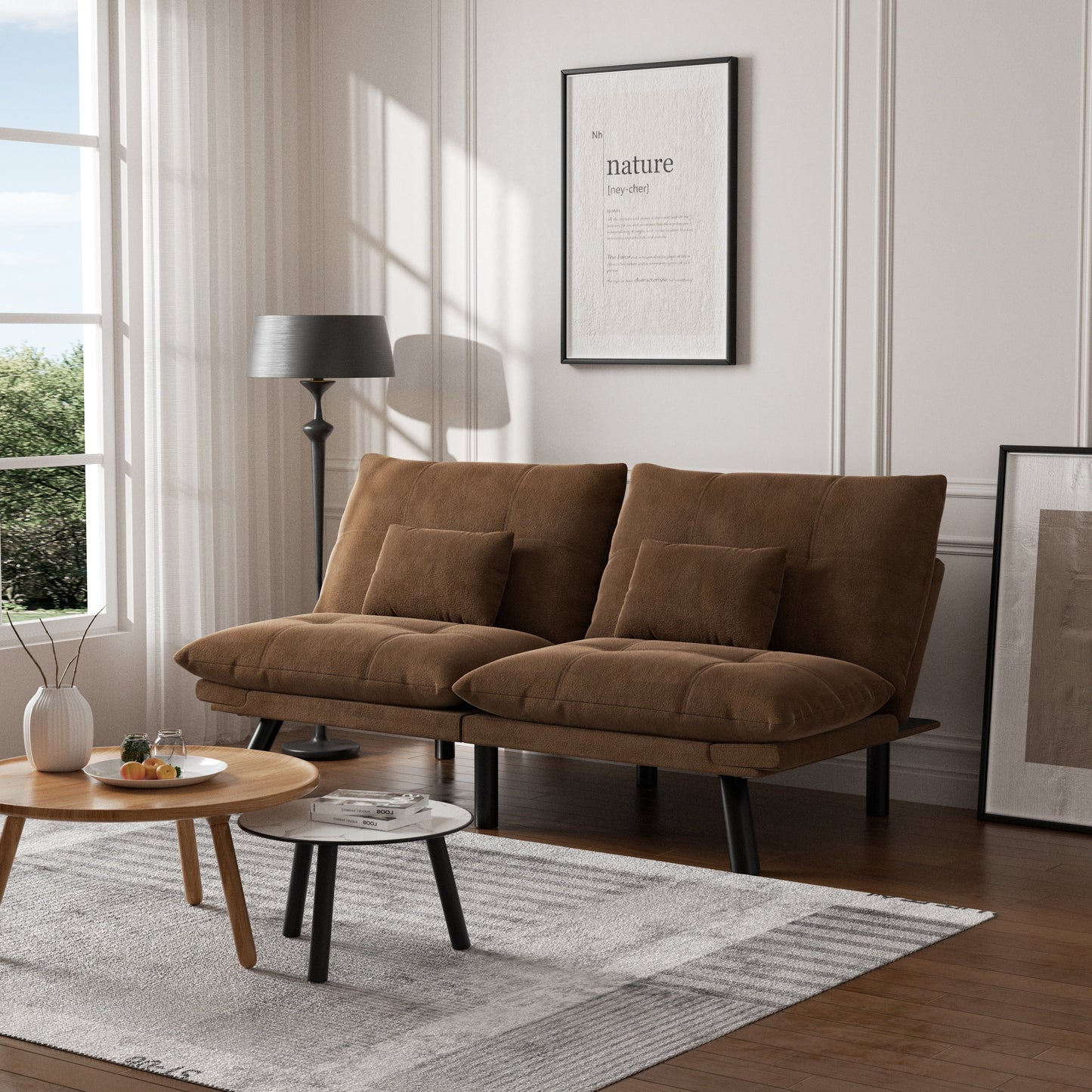 Sofá Cama Moderno Plegable Convertible Marrón