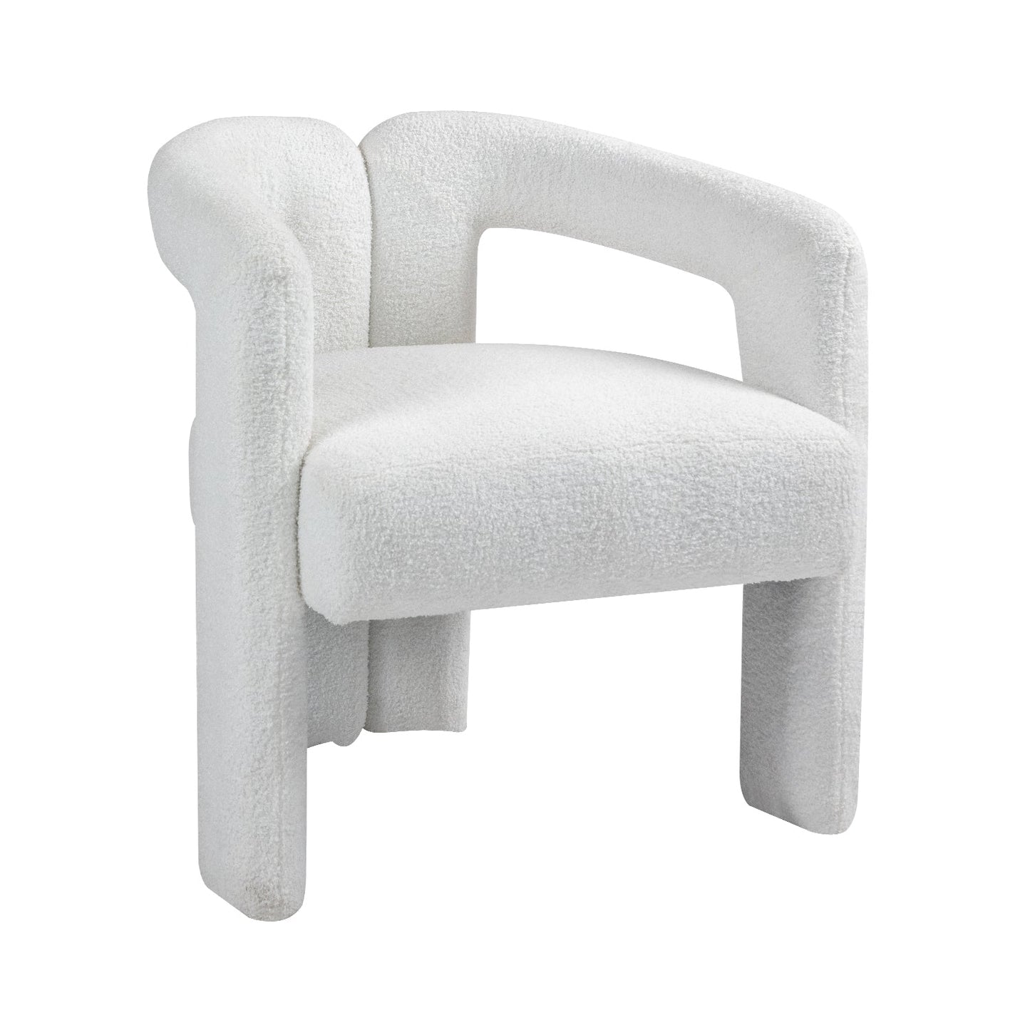 Teddy fabric modern design dining chair,open-Back ,modren kitchen armchair for Dinging Room(BEIGE) - Korvel