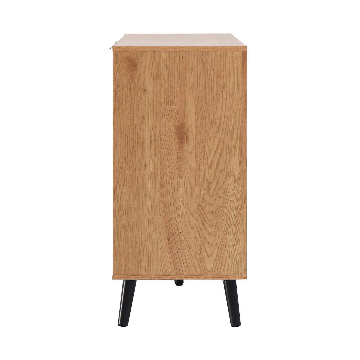 Buffet Cabinet en Bois Naturel avec Panneaux Latéraux et Rangement