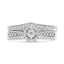Conjunto de Anillo de Compromiso con Halo de Diamantes de Plata Esterlina .925 - Talla 7