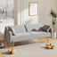 70.47" Gray Fabric Double Sofa with Split Backrest and Two Throw Pillows - Korvel
