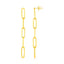 Boucles d'oreilles en chaîne en papier clip à cinq maillons en or jaune 14K