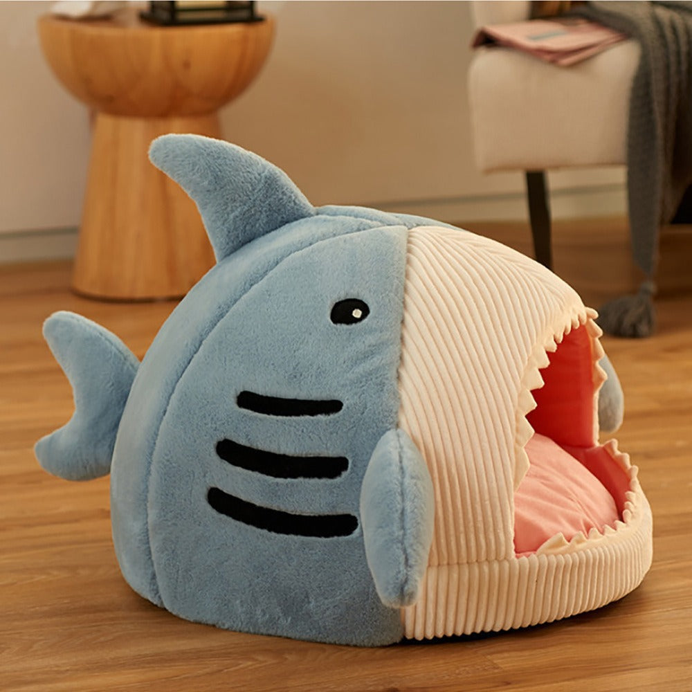 Cozy Shark Pet Nest for Cats and Dogs - Warm & Inviting