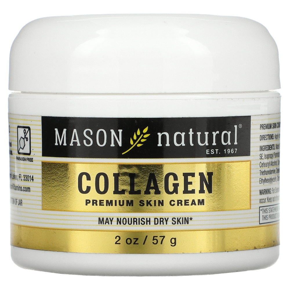 Crema de colágeno premium Mason Natural de 2 oz para el cuidado de la piel
