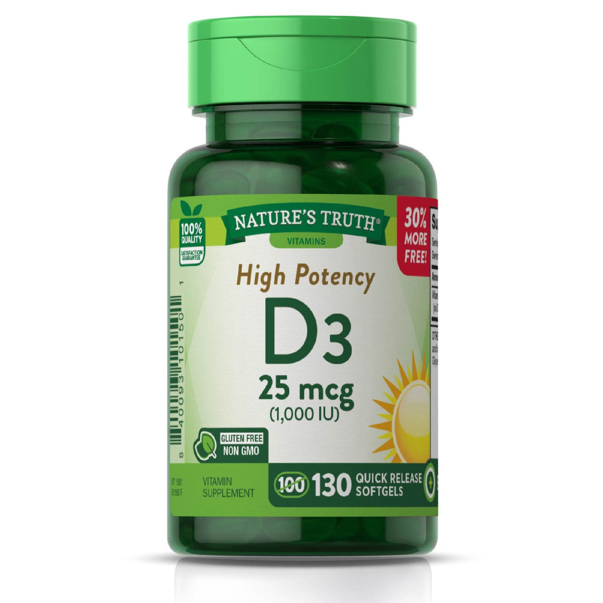 Nature's Truth High Potency Vitamin D3 1000 IU Softgels