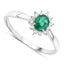 Bague de fiançailles en or blanc 14K avec émeraude zambienne de 0,40 carat et diamants