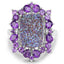 Bague en argent sterling avec quartz drusy et améthystes de 5,97 carats