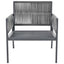 Outdoor Furniture with Tempered Glass Table Deep Seating with Thick Cushion for Backyard Porch Balcony (Grey) - Korvel
