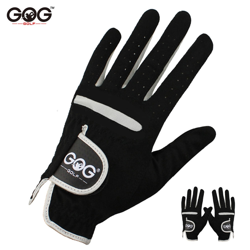 1 Pcs Men's Golf Glove Left Hand Right Hand Micro Soft Fiber Breathable Golf Gloves Men Color Black Brand GOG - Korvel