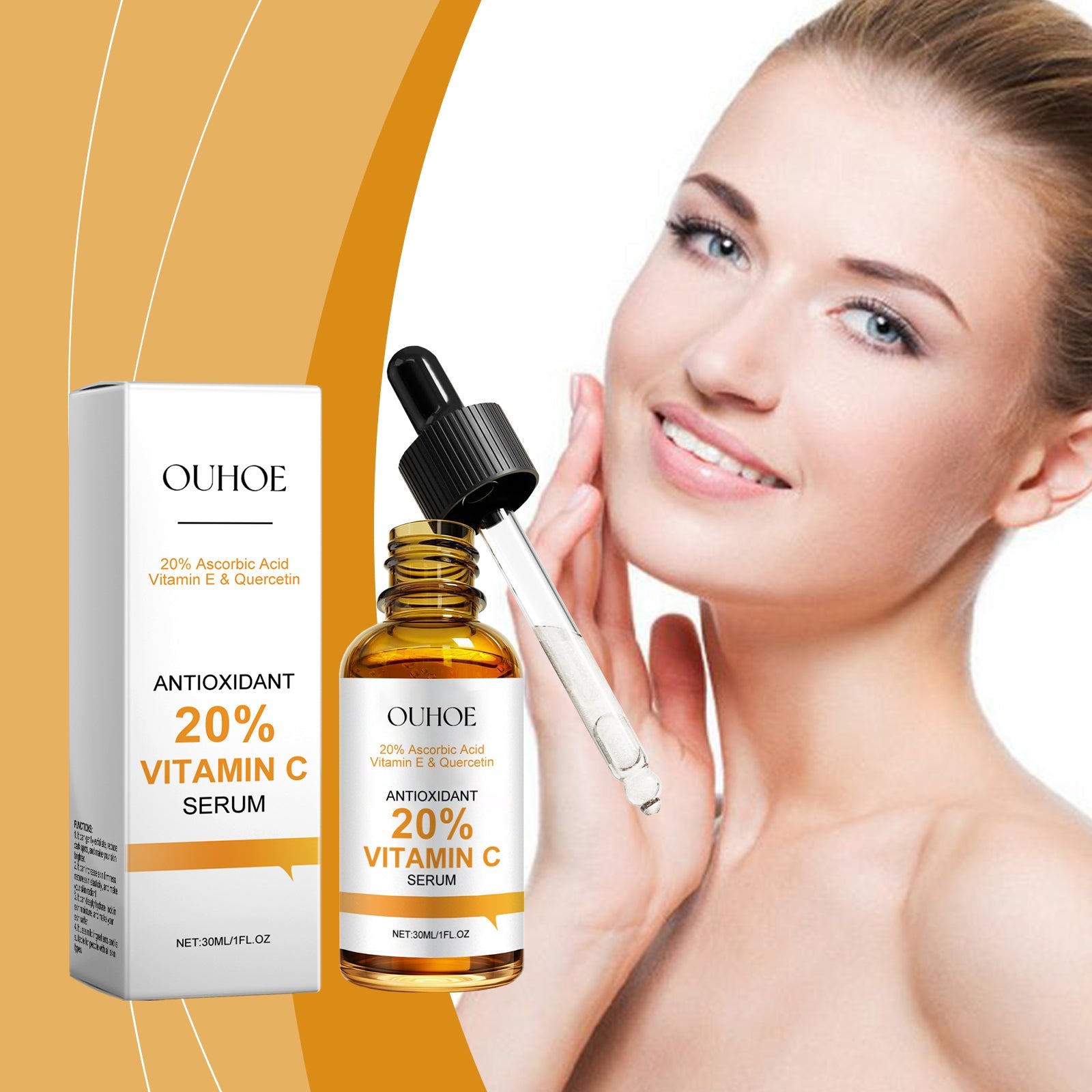 Vitamin C Essence, Facial Gentle Brightening Deep Moisturizing Repair Nourishing Skin Care Essence - Korvel