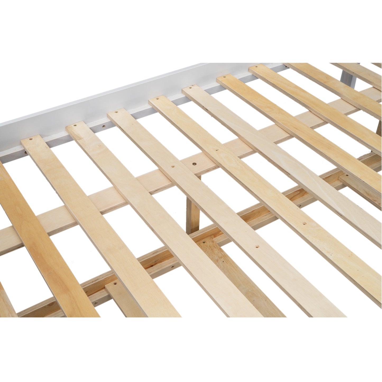 Wood Twin over Full Bunk Bed with Twin Size Trundle  White - Korvel