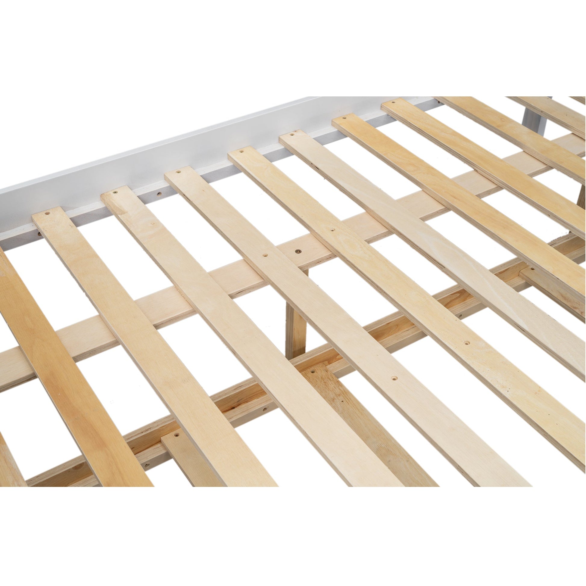 Wood Twin over Full Bunk Bed with Twin Size Trundle  White - Korvel