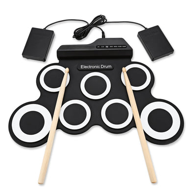 G3002 Portable Silicone 7 Pad Hand Roll Digital Drum Kit