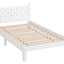 Twin Bed with Button-Decoration Headboard, with Bed Slats,White - Korvel