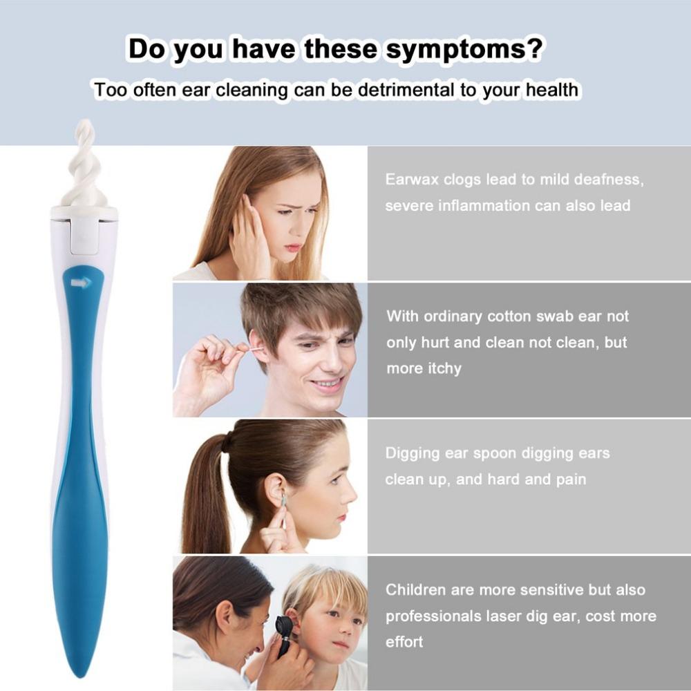 Ear Cleaner 16 Replacement Tips Earpick Easy Ear Wax Remover Spiral Earwax Cleaner Health Ear Cleaner Hearing Aid Ear Care Tools - Korvel