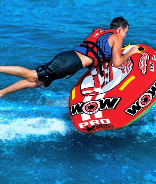 WOW Sports Ace Racing Towable Water Tube with Pump & Rope