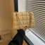Plaid Diamond-Pattern Embroidered Shoulder Bag for Women