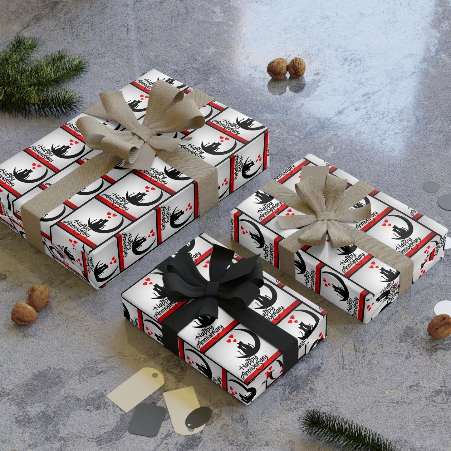 Papier Cadeau Joyeux Anniversaire Kitties - 1pc