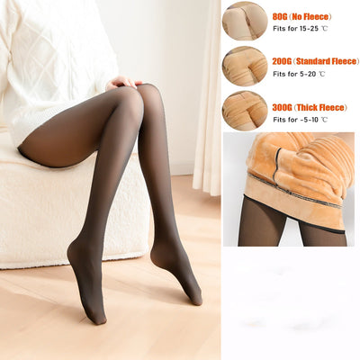 Insulated Tights Thermal Stockings Leggings Woman Thermal Fleece Lined Tights Sexy Warm Winter Women Socks Black Coffee Grey - Korvel