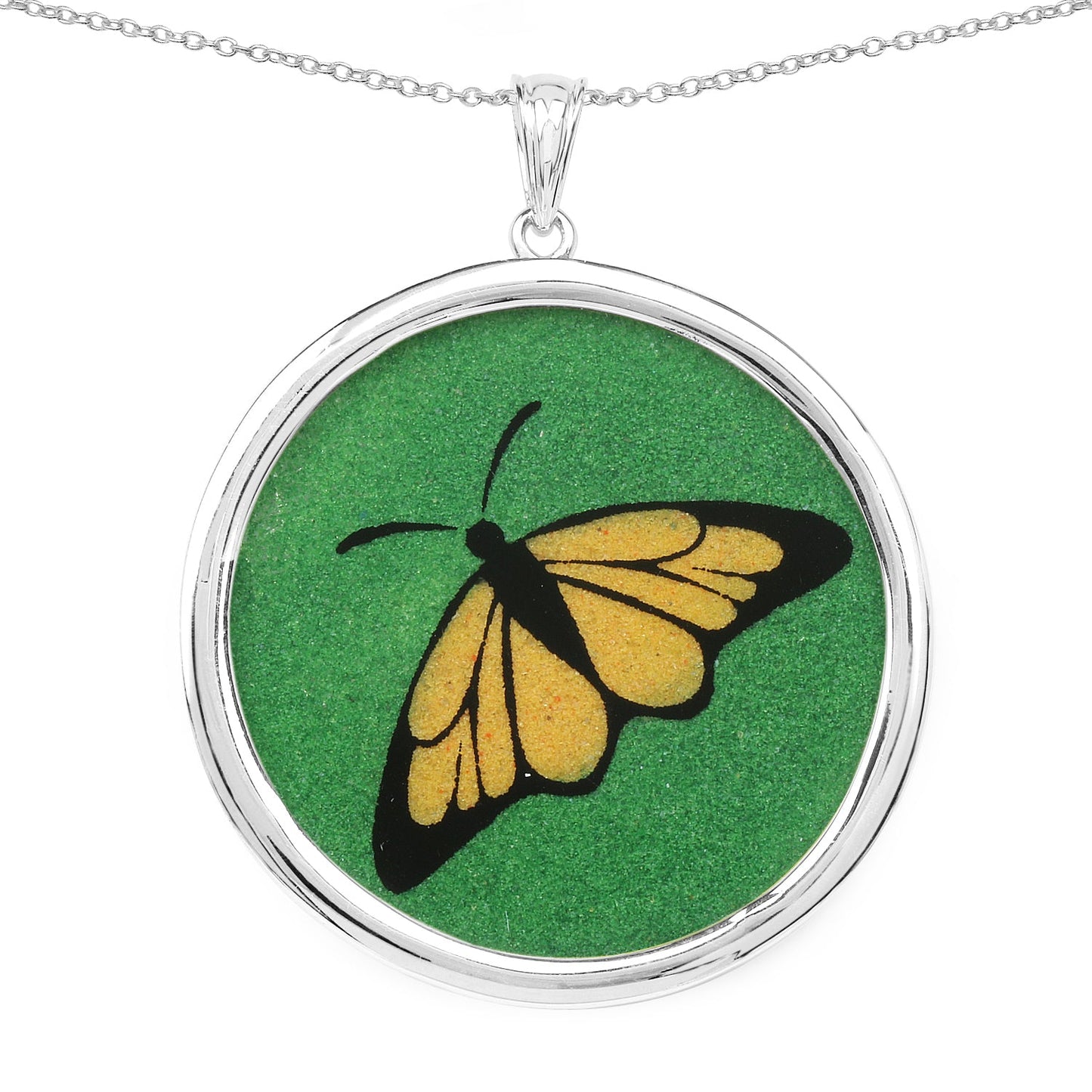 Pendentif en argent sterling avec émeraude véritable de 29,50 carats