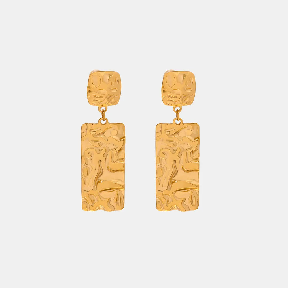 Pendientes Geométricos Texturizados de Acero de Titanio