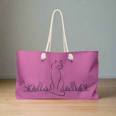 Sac de week-end chic à thème félin pour les amoureux des chats élégants