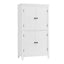 Bathroom floor storage cabinet, bathroom storage unit, 4-door independent cabinet, adjustable shelf, adaptive shelf, white - Korvel