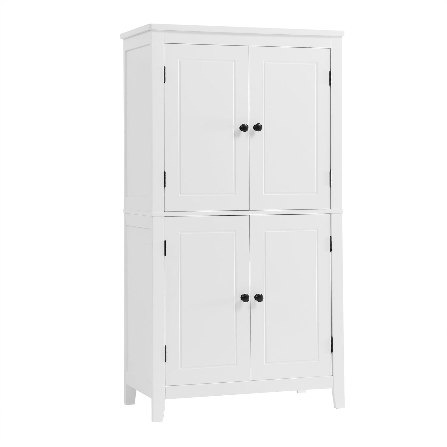 Bathroom floor storage cabinet, bathroom storage unit, 4-door independent cabinet, adjustable shelf, adaptive shelf, white - Korvel