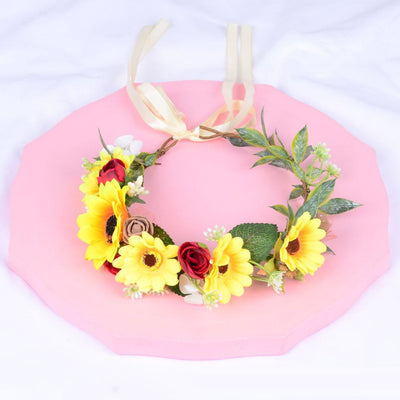 Korean style flower garland headwear sunflower children's performance scenic area decoration headwear hair accessories sunflower - Korvel