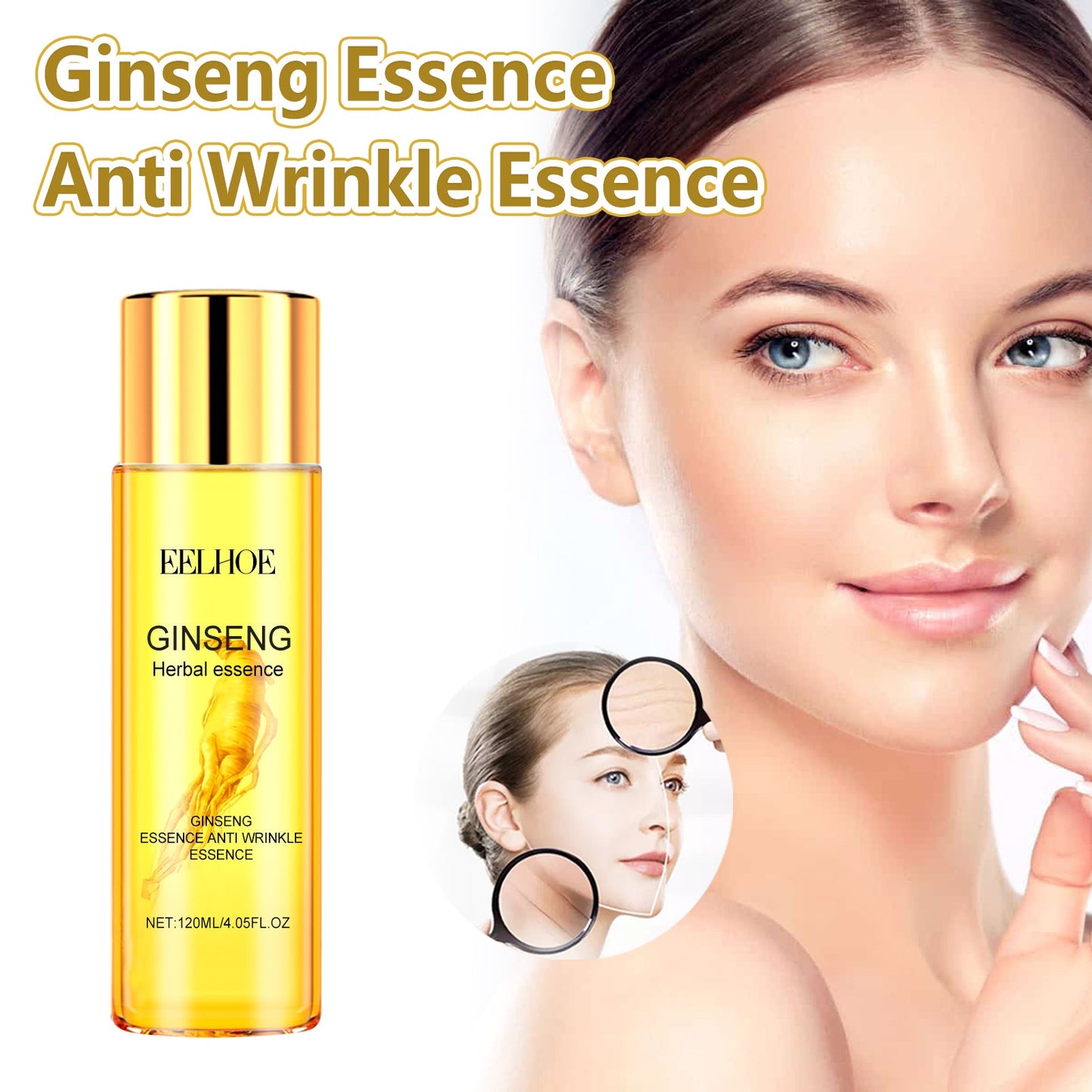 Ginseng Essence Anti Wrinkle Essence, Wrinkles Firming Facial Skin Smooth And Tender And Elastic - Korvel