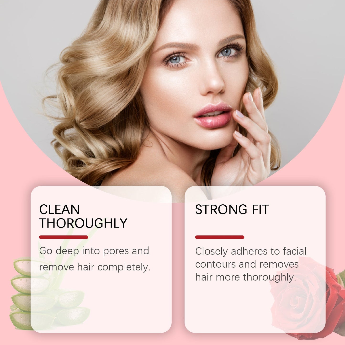 Rose Gentle Facial Hair Removal Wax Gently Moisturizes Refreshing, Clean And Smooth Facial Lip Hair Removal - Korvel