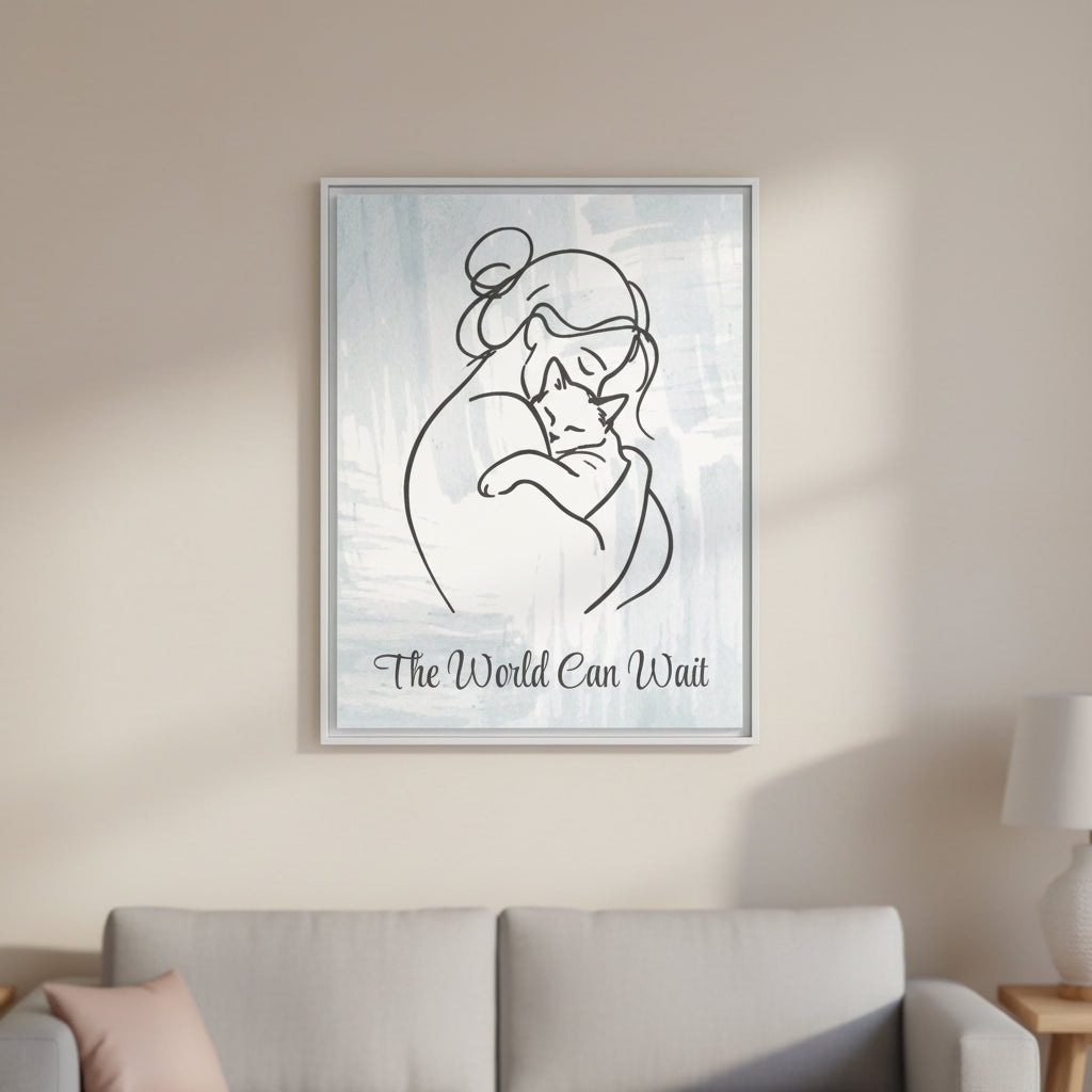 L'impression sur toile Chat Le Monde Peut Attendre