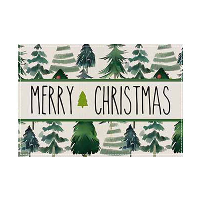 Christmas Tree Print Linen Placemats for Festive Dining