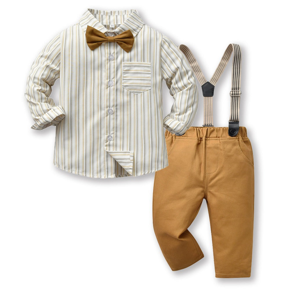 Children's Multi-Color Plaid Long Sleeve Cotton Suit