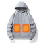 European and American zipper cardigan heating hoodie intelligent hooded five zone heating jacket outdoor warm electric clothing for men - Korvel
