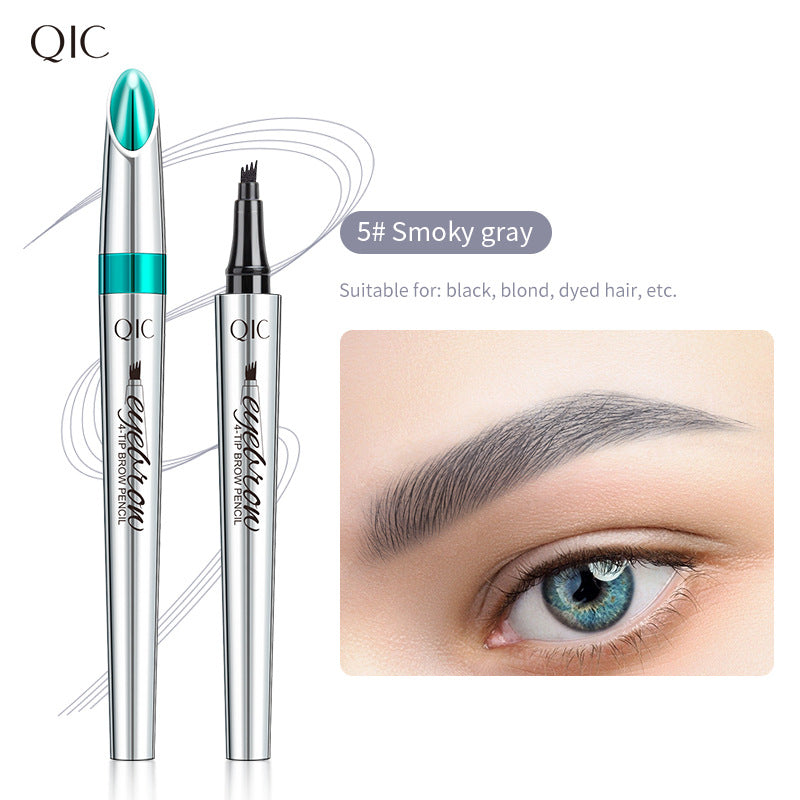 Imitation wild eyebrow waterproof and non smudging four claw forked liquid eyebrow pencil - Korvel