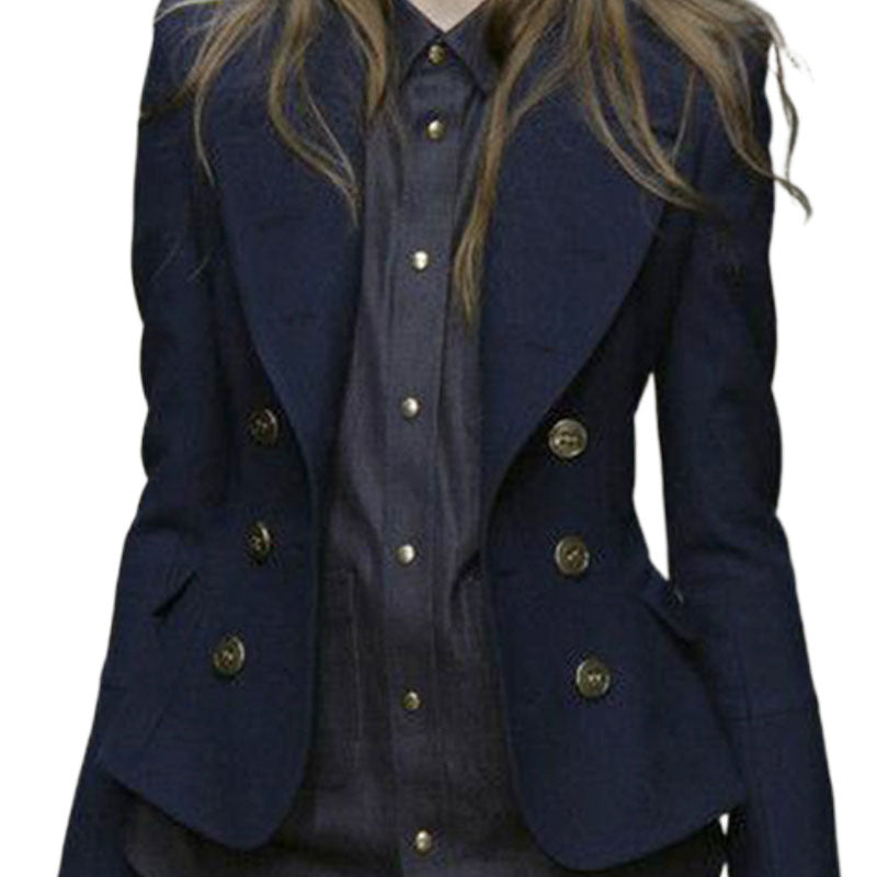 Manteau élégant bleu marine automne-hiver pour femmes